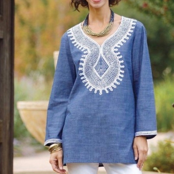 ROCKFLOWERPAPER Hydro Keros Embroidered Tunic - Picture 1 of 10